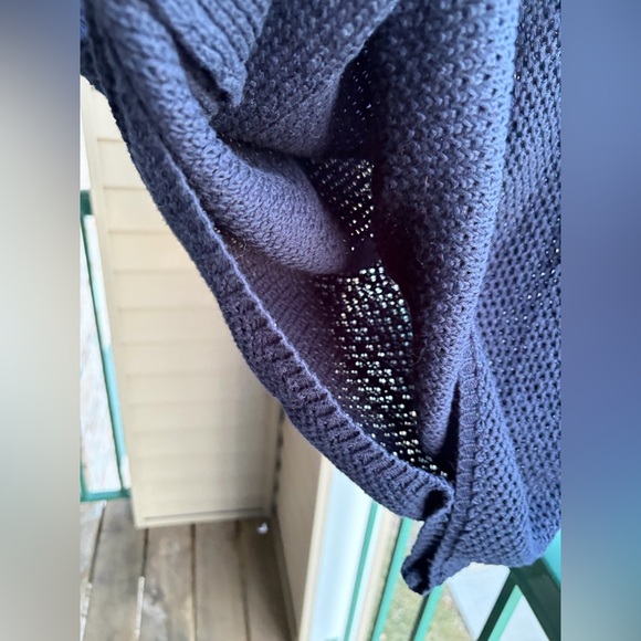 🆕Rain+Rose Navy Crochet Granny Square Sweater Top SizeM Boho Cottagecore Cotton - Picture 7 of 11